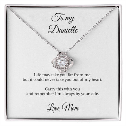 To My Daughter Personalized Love Knot Necklace – Always By Your Side