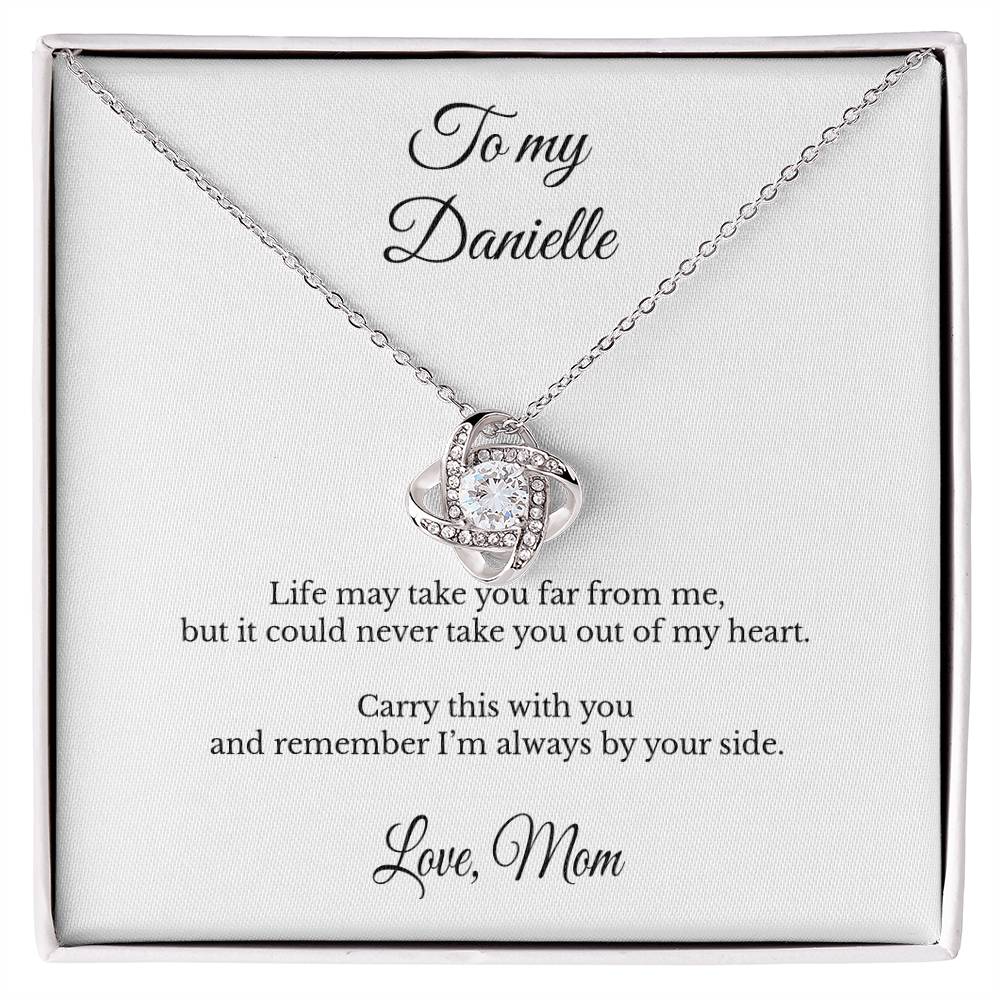 To My Daughter Personalized Love Knot Necklace – Always By Your Side