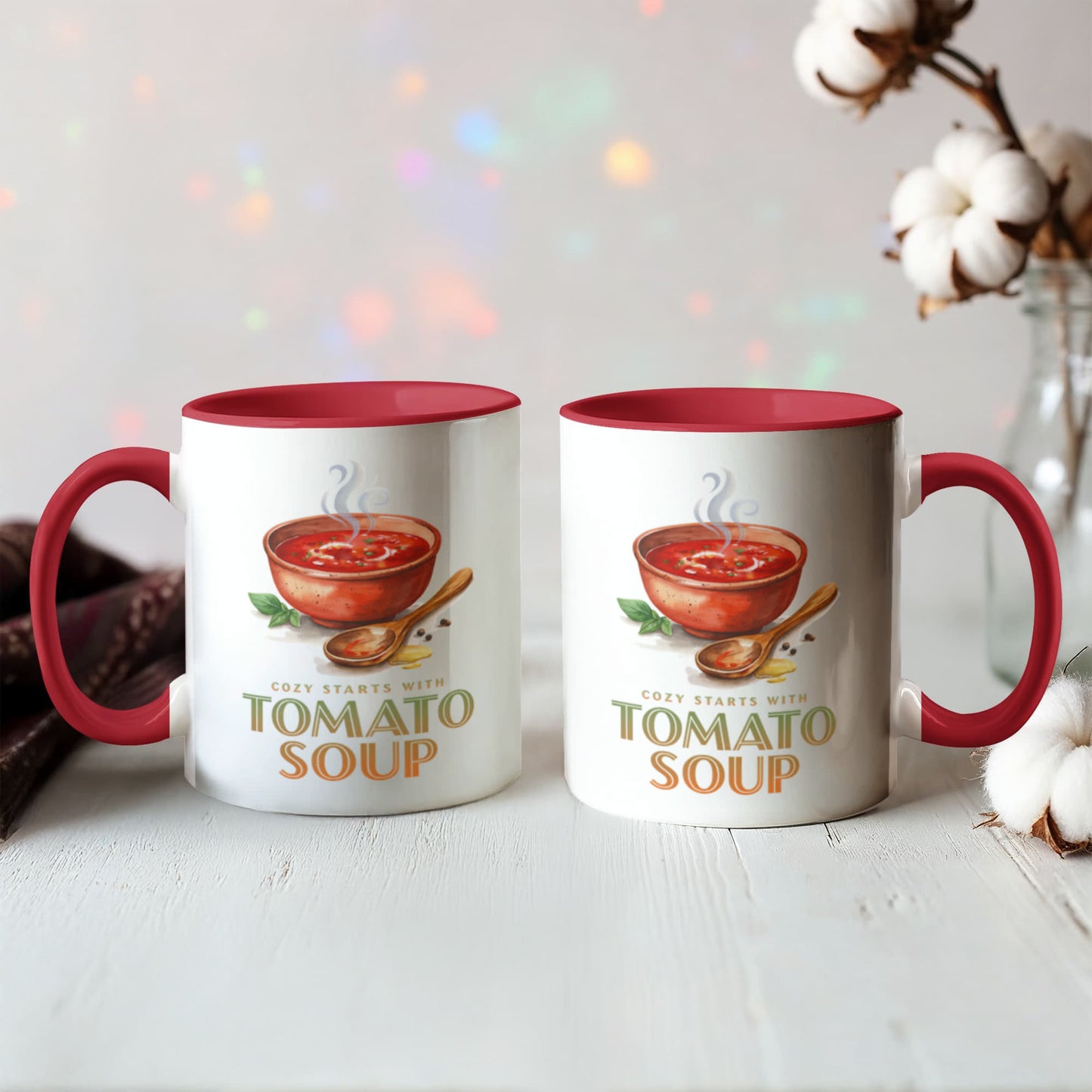I'm Always in the Mood for Tomato Soup Color Accent Ceramic Mug | Autumn Coffee Mug