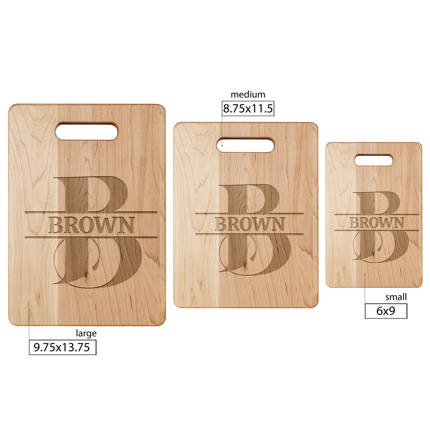 Personalized Monogram Maple Cutting Board – Custom Name & Letter – Handcrafted in the USA