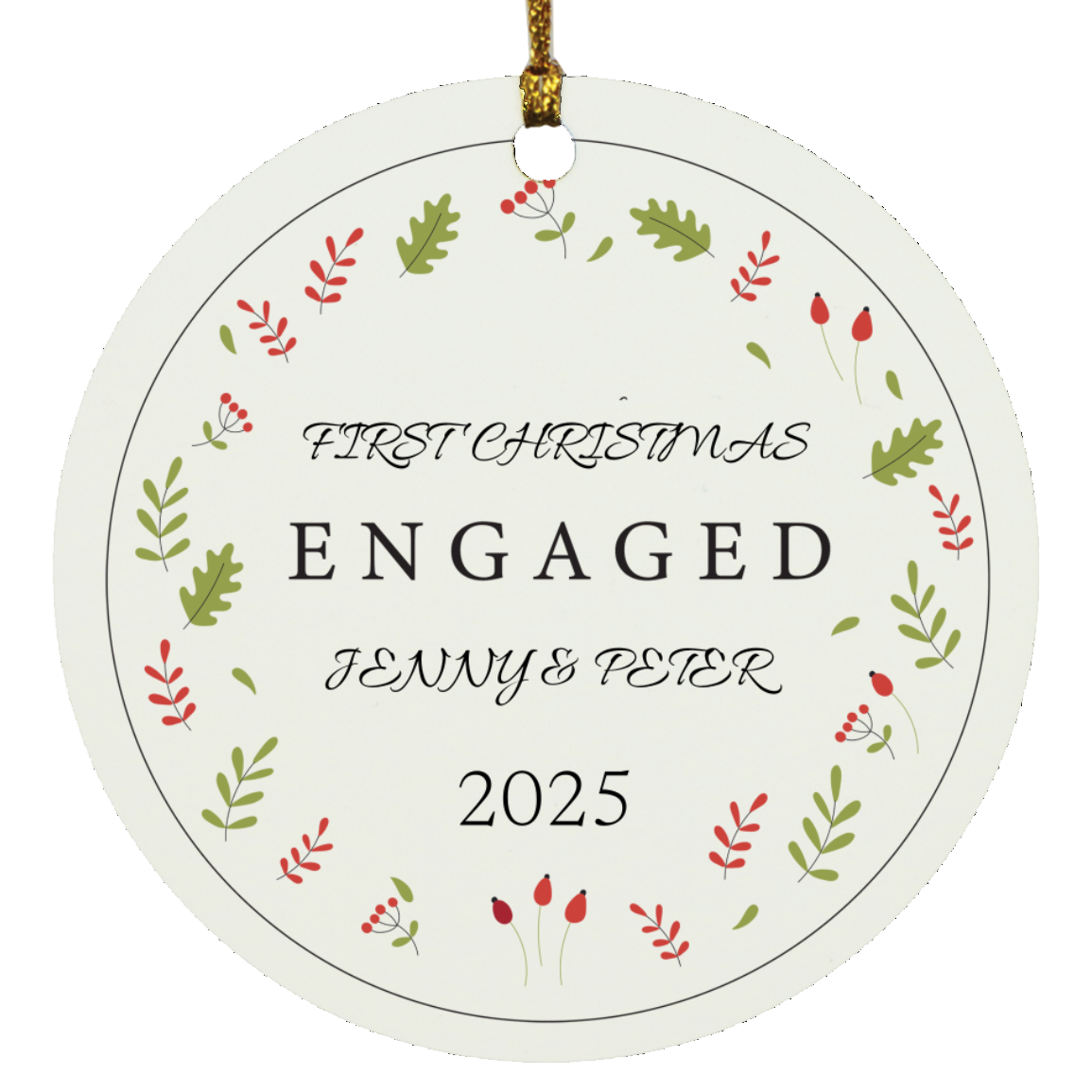 SO 4 - Personalized First Christmas Engaged Ornament 2026
