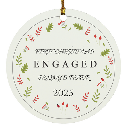 SO 4 - Personalized First Christmas Engaged Ornament 2026