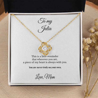 To My Daughter Personalized Love Knot Necklace – A Piece of My Heart Is Always With You
