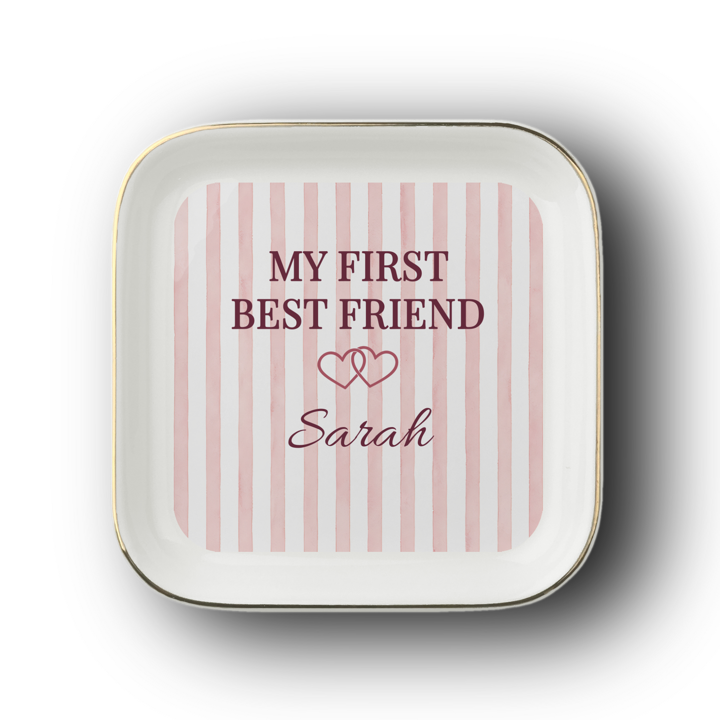 JD-001 Personalized Sister Jewelry Dish, My First Best Friend Gift for Sister, Custom Name Trinket Dish, Sister Birthday Gift