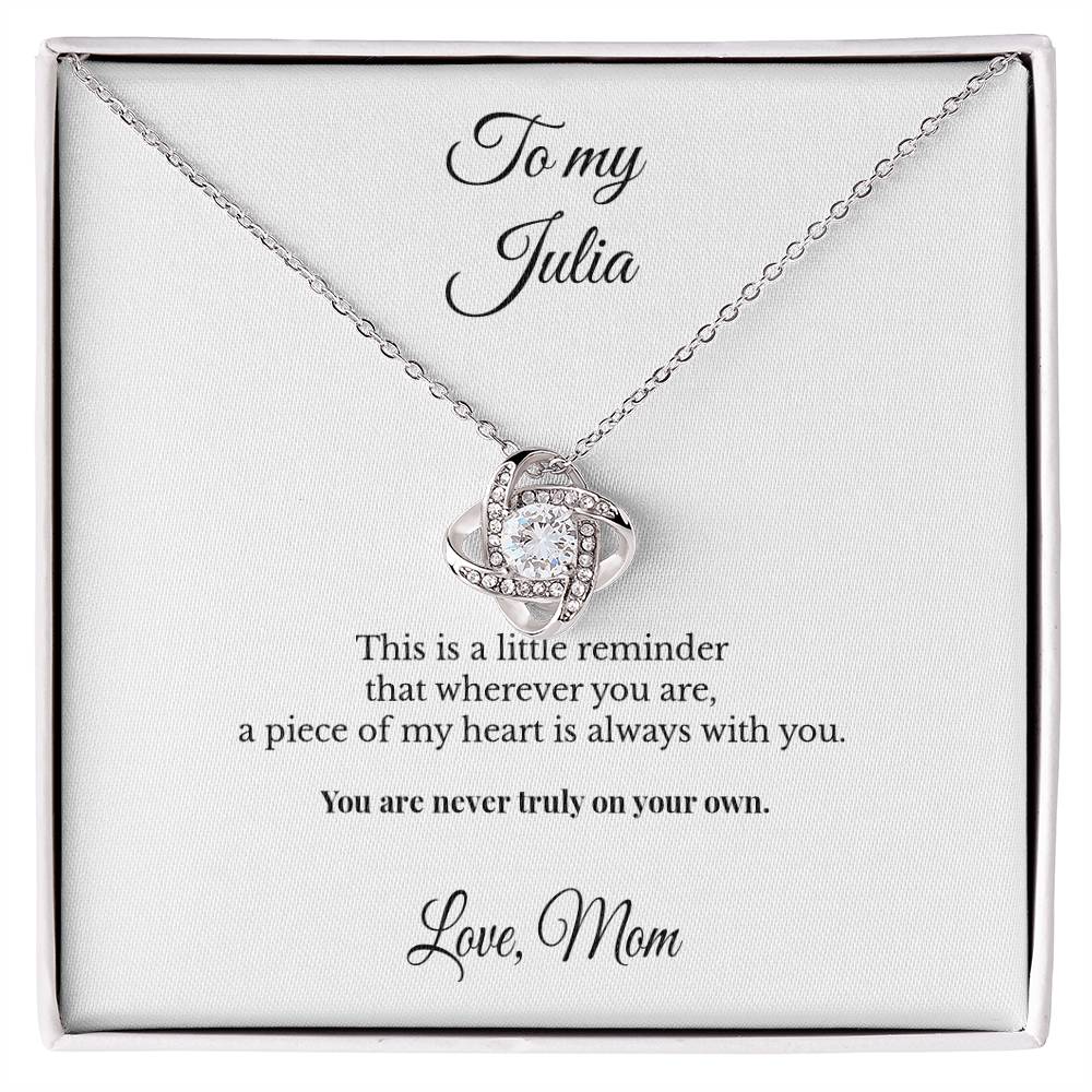 To My Daughter Personalized Love Knot Necklace – A Piece of My Heart Is Always With You