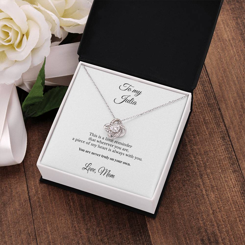 To My Daughter Personalized Love Knot Necklace – A Piece of My Heart Is Always With You
