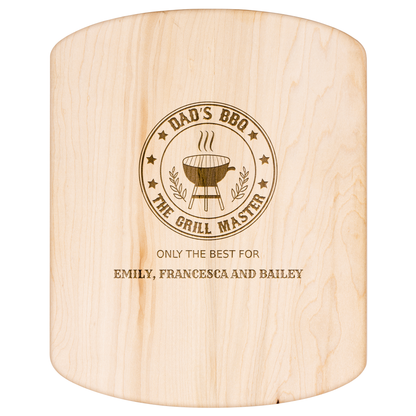 Personalized Dad’s BBQ Cutting Board – The Grill Master, Only the Best for [Custom Names]