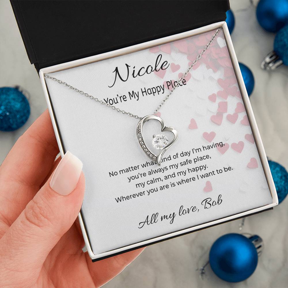Happy Place Forever Love Necklace – Romantic Heart Jewelry Gift for Her