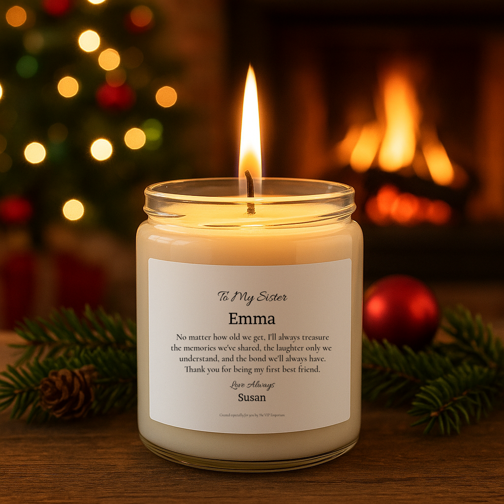 To My Sister – My First Best Friend Personalised Scented Soy Candle | Custom Name Gift from Sister