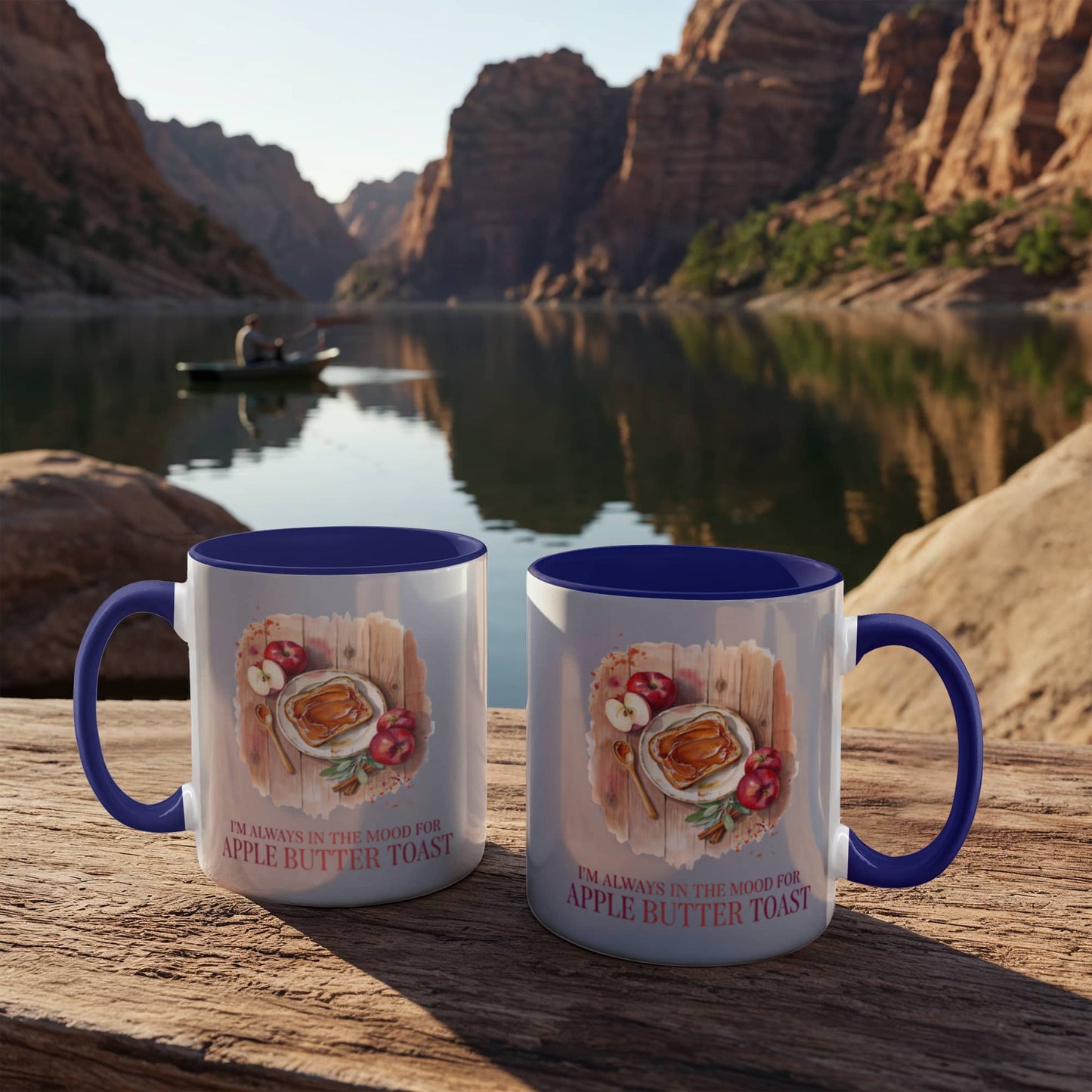 I'm Always in the Mood for Apple Butter Toast Color Accent Ceramic Mug | Autumn Coffee Mug