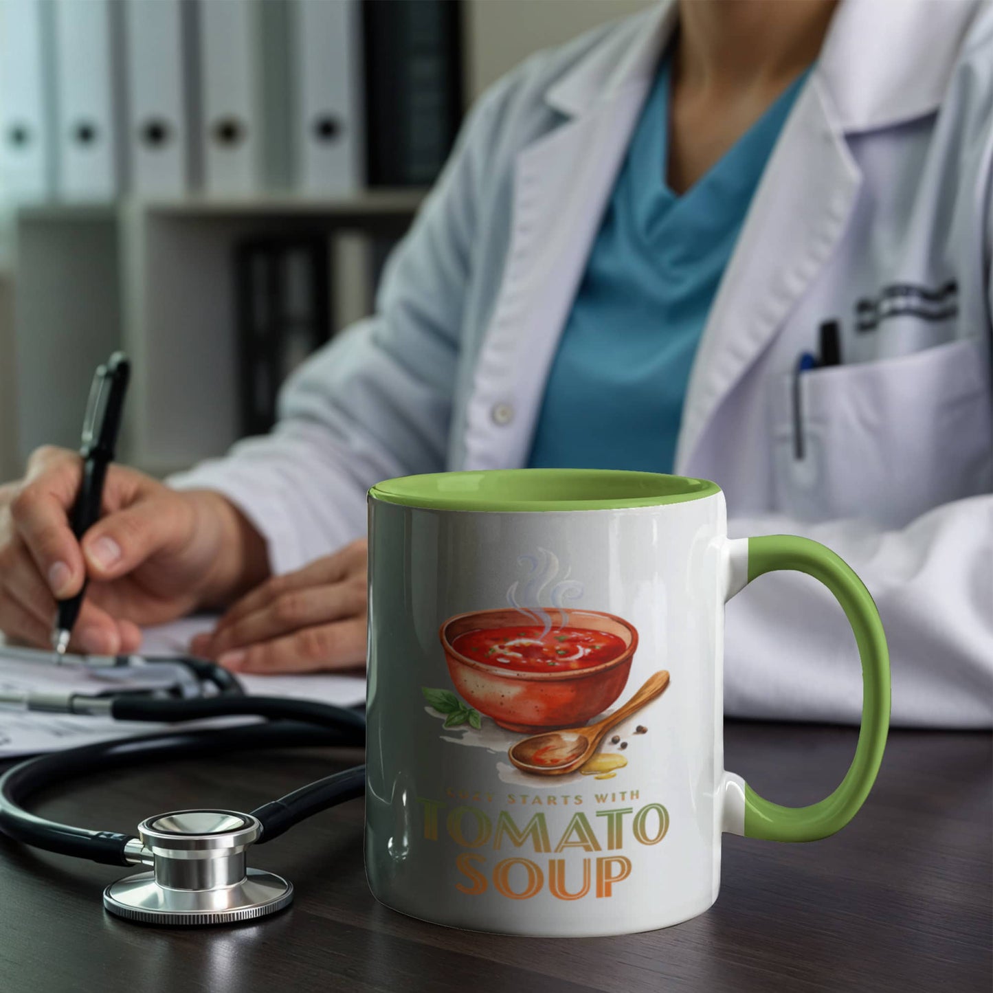 I'm Always in the Mood for Tomato Soup Color Accent Ceramic Mug | Autumn Coffee Mug