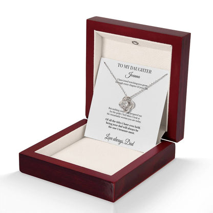 LK26DD04 Personalized To My Daughter Necklace From Dad – My Greatest Pride Love Knot Gift