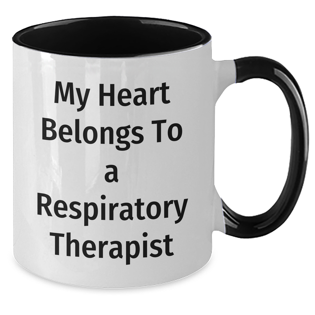 Funny Respiratory Therapist Gifts from Men to Respiratory Therapist - My Heart Belongs To A Respiratory Therapist Two Tone Coffee Mug, Father's Day Unique Gifts - Additional