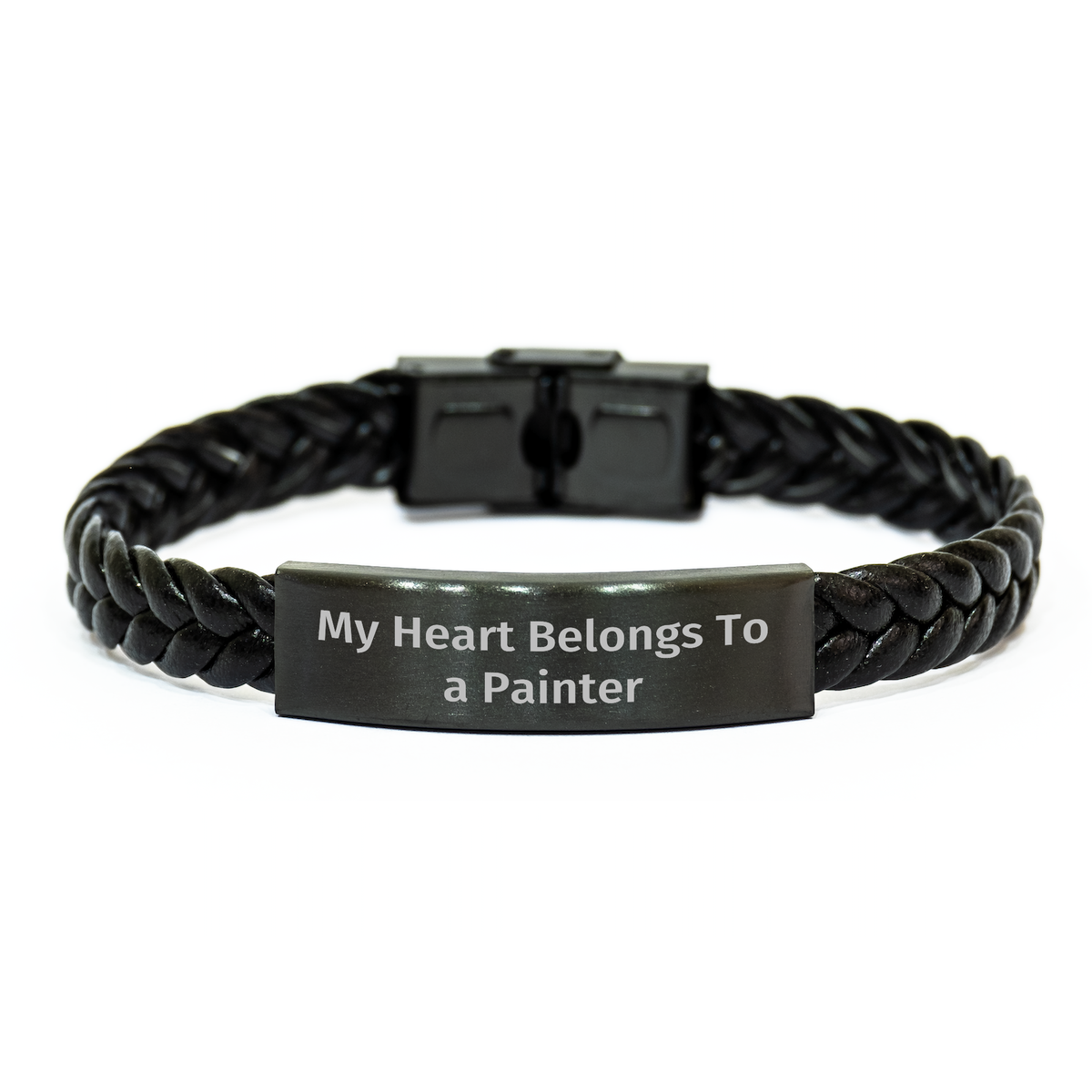 Painter's Heartbeat Interlaced Leather Bracelet, Funny Quote Gifts from Friends, Unique Graduation Presents for Men, Inspirational Jewelry for Painter Enthusiasts - Image 1