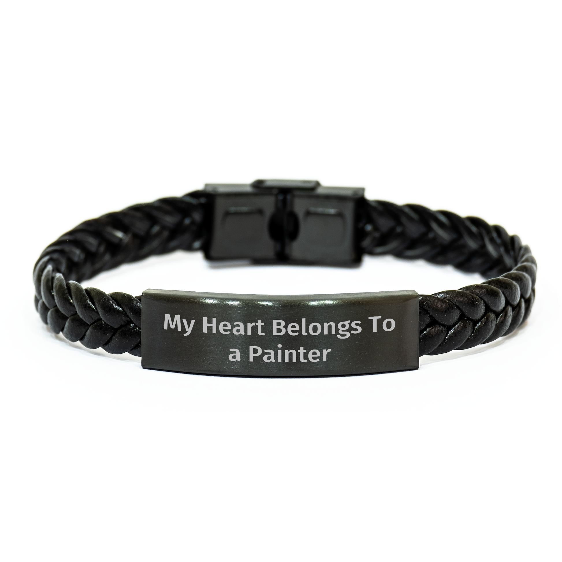 Painter's Heartbeat Interlaced Leather Bracelet, Funny Quote Gifts from Friends, Unique Graduation Presents for Men, Inspirational Jewelry for Painter Enthusiasts - Image 1