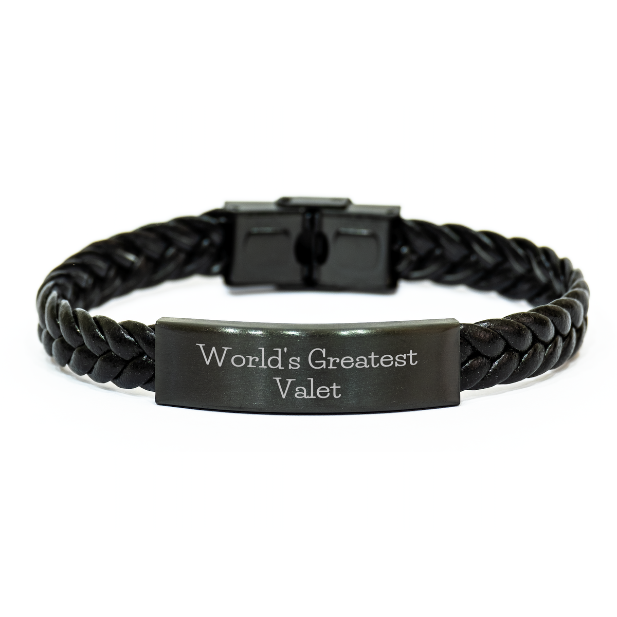 Funny Valet Gifts for Men from World's Greatest Valet, Interlaced Leather Jewelry for Mother's Day - Image 1