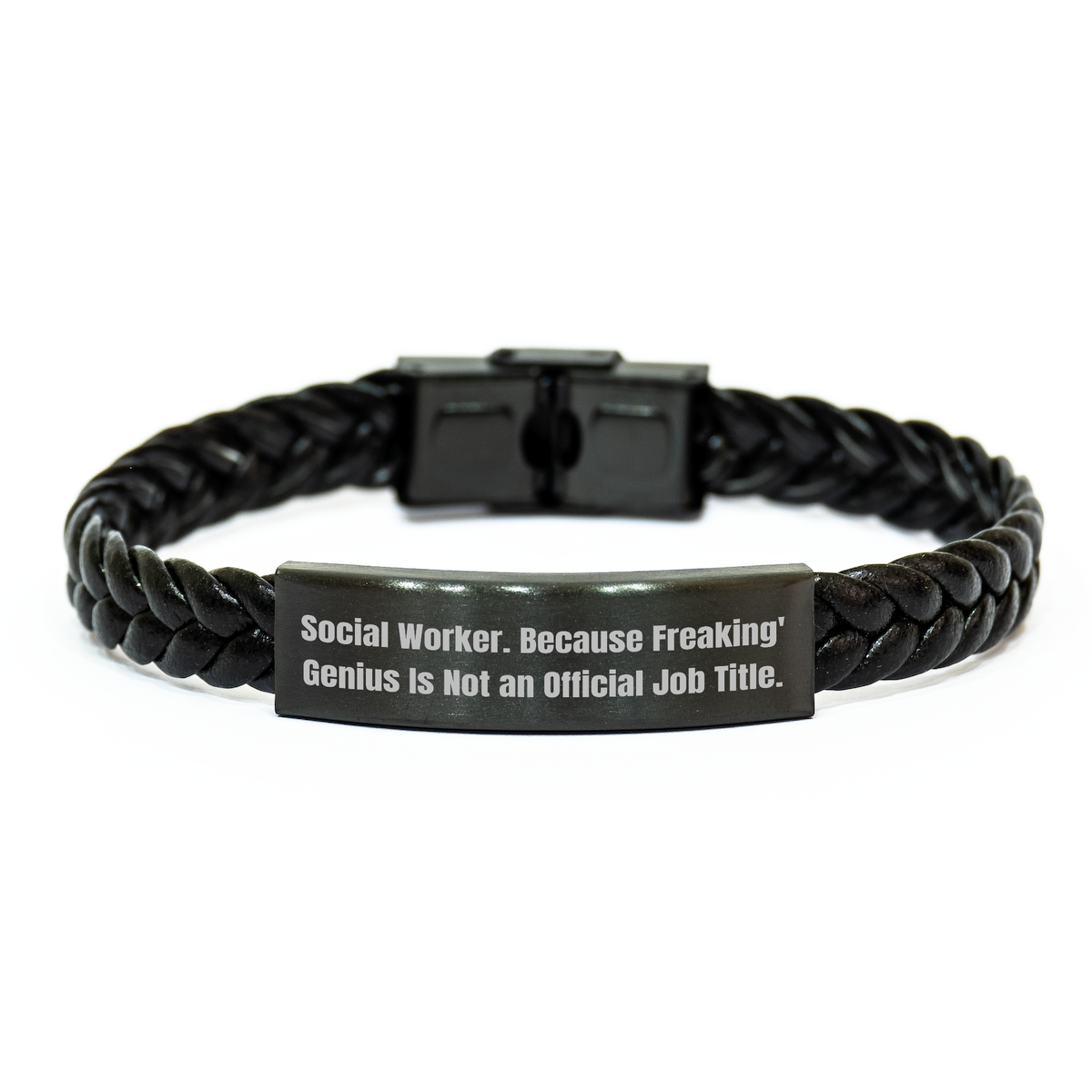 Social Worker Gifts from Friends, Graduation Unique Inspirational Quote Interlaced Leather Bracelet for Men Women Coworkers Family - Image 1