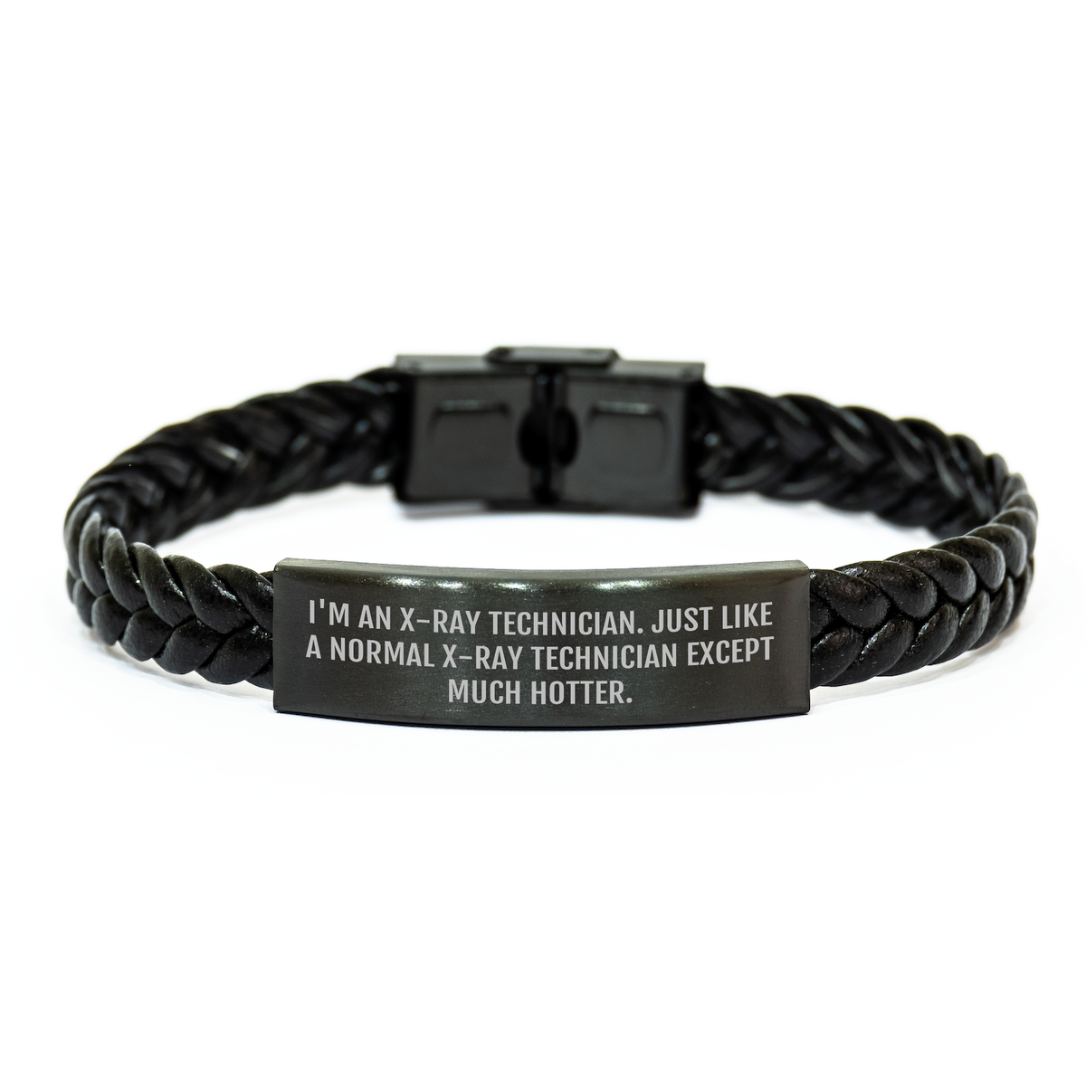 X-Ray Technician Gifts, Funny Quote, Interlaced Leather Bracelet for Graduation, Gifts from Friends to X-Ray Technician - Image 1