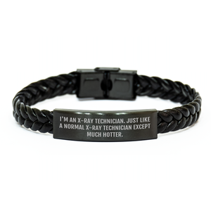 X-Ray Technician Gifts, Funny Quote, Interlaced Leather Bracelet for Graduation, Gifts from Friends to X-Ray Technician - Image 1