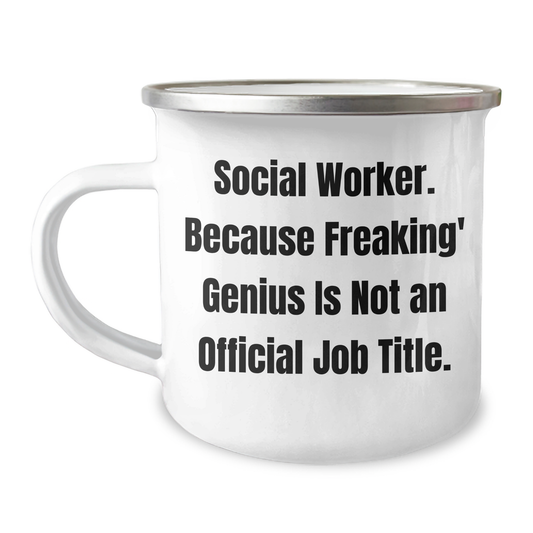 Social Worker Camping Mug, Funny Quote Gifts for Social Worker, Graduation Unique Gifts from Coworkers, Friends, or Family - Image 1