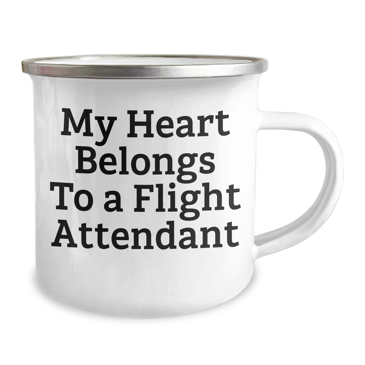 Funny Flight Attendant Gifts, My Heart Belongs To A Flight Attendant, Camping Mug for Men, Unique Gifts from Friends to Flight Attendants on Father's Day - Image 2