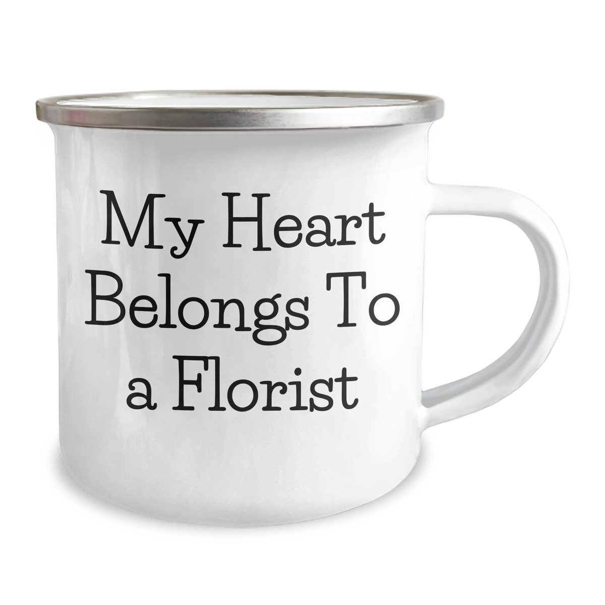 Florist Gifts from Friends, Funny My Heart Belongs To A Florist Quote Camping Mug for Graduation, Gifts for Men or Women - Image 2