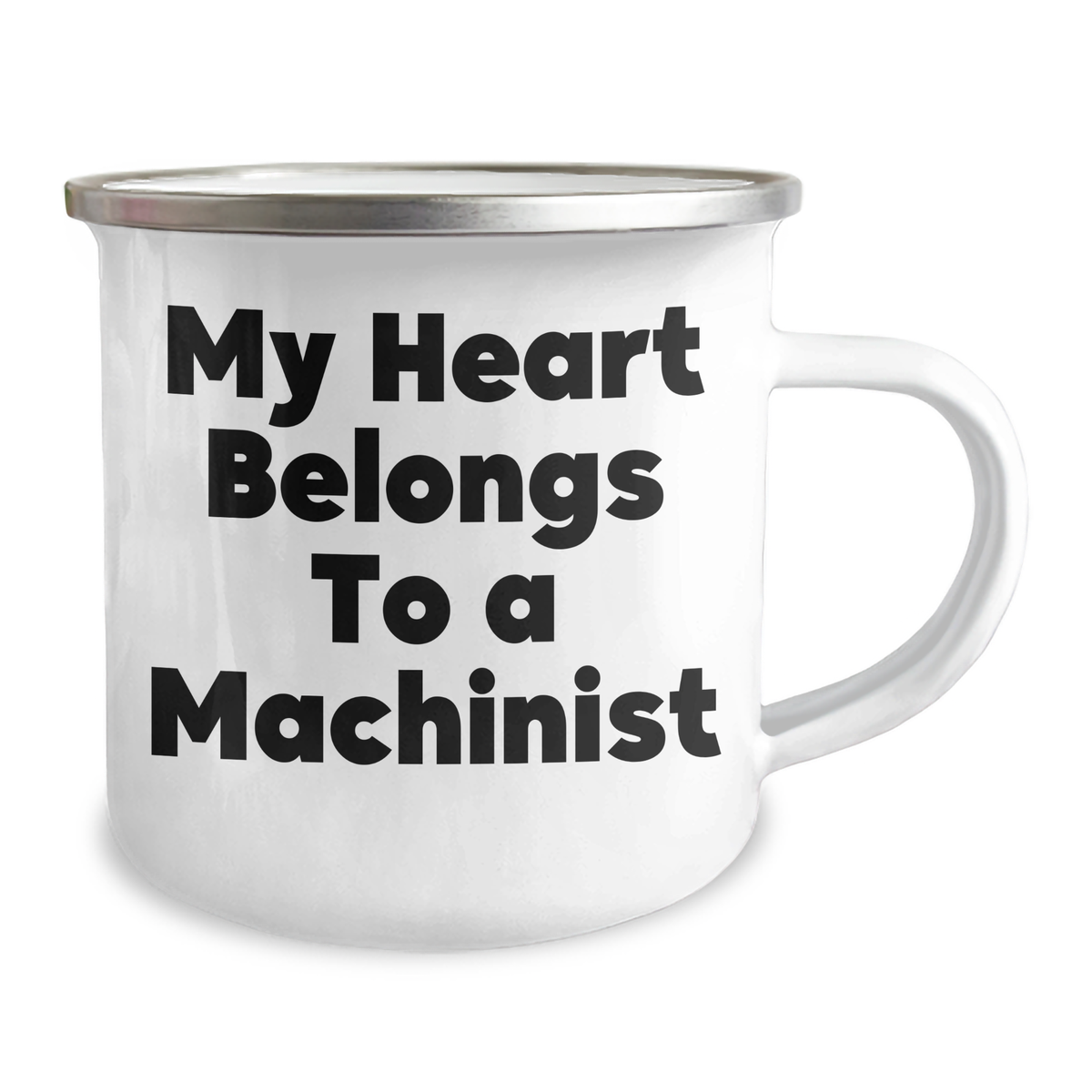 Machinist Gifts from Friends - Funny Quote 'My Heart Belongs To A Machinist' on Camping Mug for Father's Day - Image 2