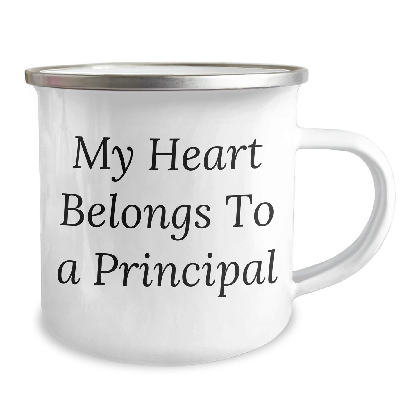 Funny Principal Quotes Gifts from Men to Principal - My Heart Belongs To A Principal Camping Mug for Father's Day Unique Gifts - Image 2