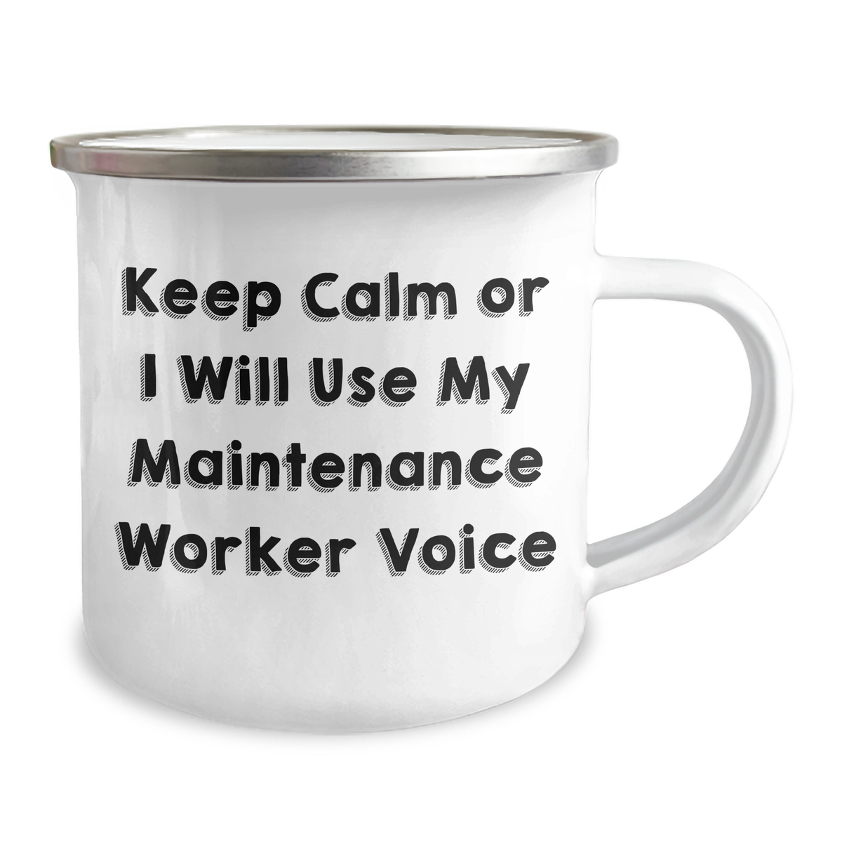 Funny Maintenance Worker Camping Mug Gifts from Men for Mom's Day, Keep Calm or I'll Use My Maintenance Worker Voice - Image 2