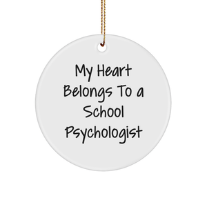 Gifts from Us to School Psychologist, Funny Quote Ornament for School Psychologist Gifts, Circle Ornament for Christmas Unique Gifts for School Psychologist - Image 1