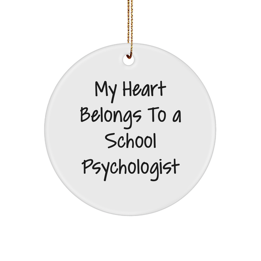 Gifts from Us to School Psychologist, Funny Quote Ornament for School Psychologist Gifts, Circle Ornament for Christmas Unique Gifts for School Psychologist - Image 1