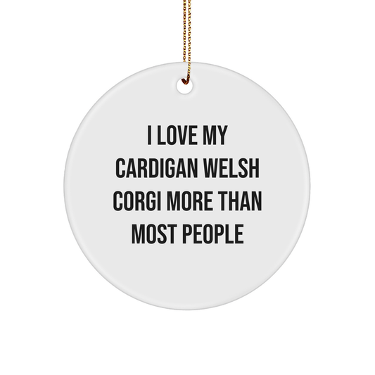 I Love My Cardigan Welsh Corgi Dog Circle Ornament Funny Gifts for Corgi Lovers Christmas Memorable Present from You to Them - Image 1