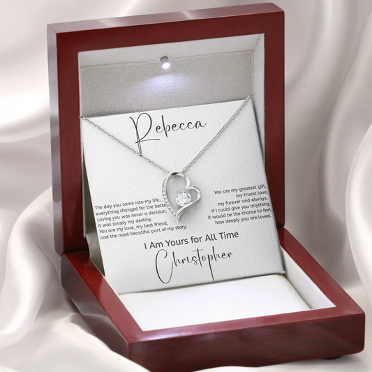 For the Woman You Love – Heart Necklace With Emotional Message Card She’ll Treasure