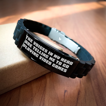 Funny Quote Playing Video Games Glide lock Clasp Bracelet, Gifts from Men to Sons for Father's Day - Image 2
