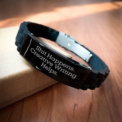Creative Writing Inspiration Shit Happens Funny Quote Glide lock Clasp Father's Day Unique Gift for Men - Image 2