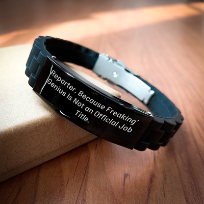 Reporter Quote Funny Gifts from Friends for Reporter Graduation Unique Silicone Clasp Bracelet - Image 2