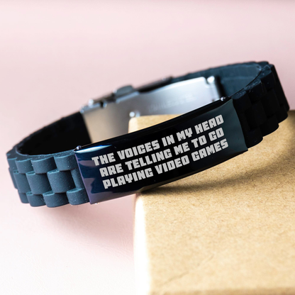 Funny Quote Playing Video Games Glide lock Clasp Bracelet, Gifts from Men to Sons for Father's Day - Image 3