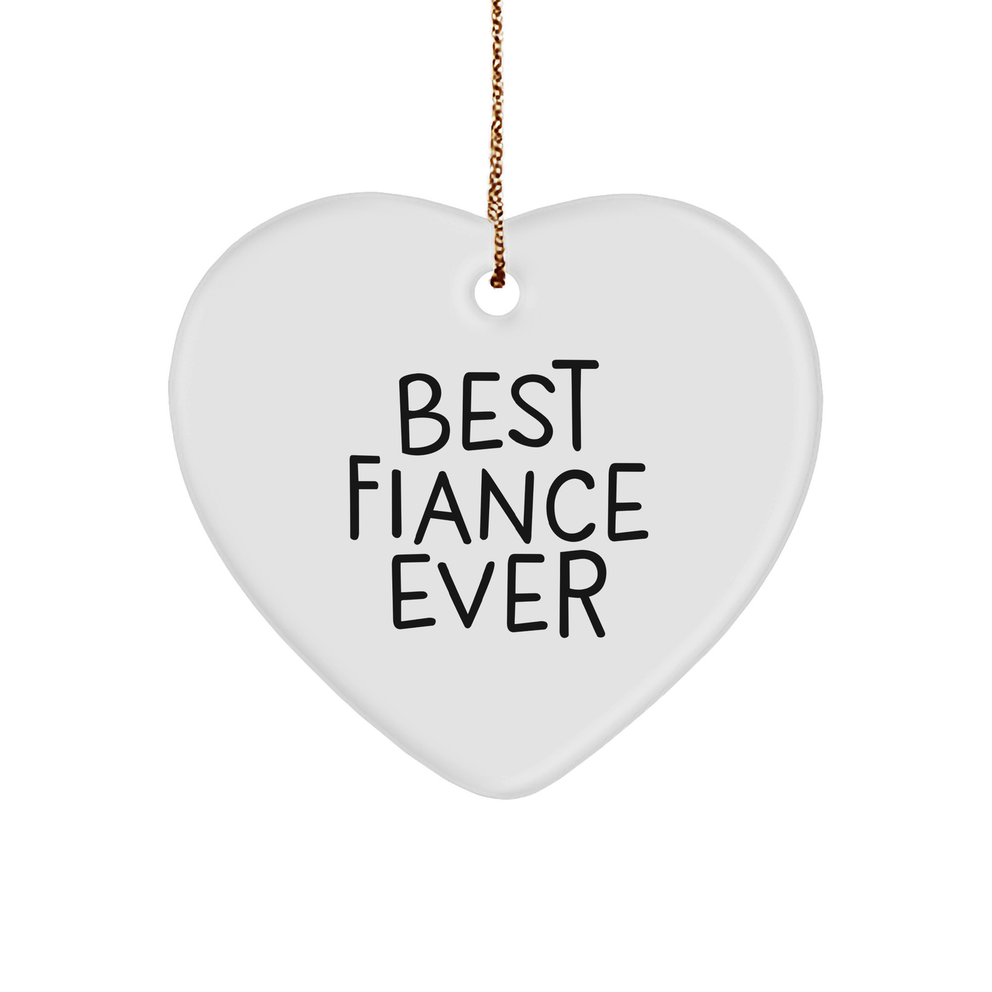 Best Fiance Ever White Heart Ornament Gifts from Friends to Fiance for Christmas - Image 1