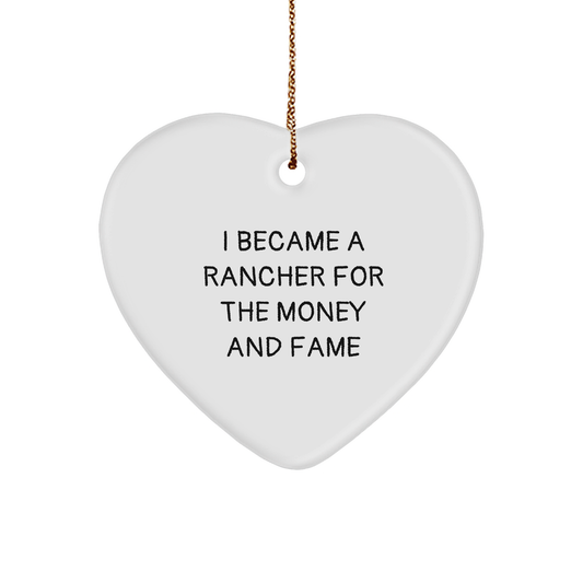 Rancher Heart Ornament Gifts from Friends for Men, Funny Quotes, Christmas Unique - Image 1