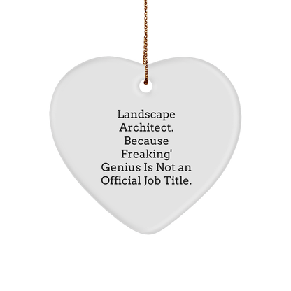 Funny Landscape Architect Heart Ornament Gifts from Friends, Coworkers, or Family for Christmas - Image 1