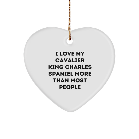 Cavalier King Charles Spaniel Dog Lover's Heart Ornament, Funny Christmas Unique Gift, Gifts from Friends to Family - Image 1