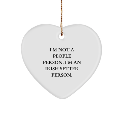 Funny Irish Setter Dog Lover Gifts - Irish Setter Person Heart Ornament - Irish Setter Dog Mom Christmas Unique Gifts for Husband, Wife, or Friends - Unique Irish Setter Gifts from Mom to Dog Lover - Image 1