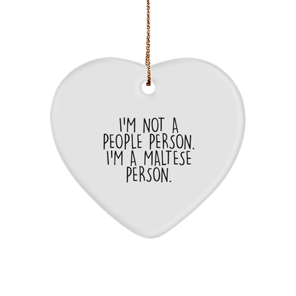 Maltese Dog Heart Ornament Funny Quote Gifts for Family Friends from Maltese Dog Lover's Home Christmas Unique Gifts - Image 1