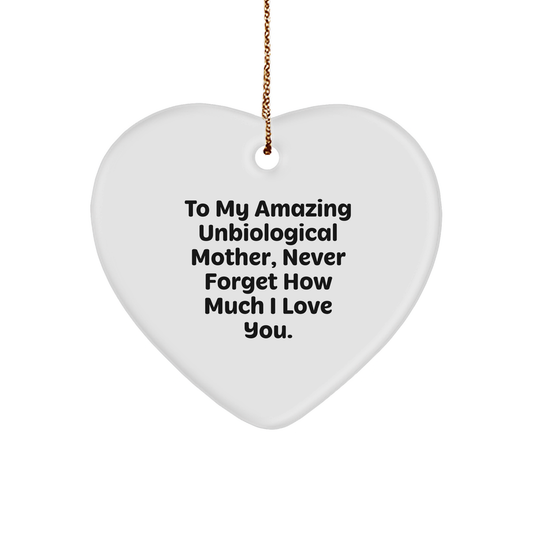 To My Amazing Unbiological Mother, Heartfelt Gifts for Unbiological Mothers on Christmas, Unbiological Mother Love Gifts, Unique Unbiological Mother Christmas Ornament - Image 1