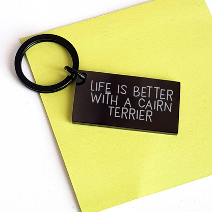 Cairn Terrier Dog Keychain | Gifts for Cairn Terrier Dog Lovers | Funny Life Is Better With A Cairn Terrier Keychain | Father's Day Unique Gifts from Son or Daughter - Image 3