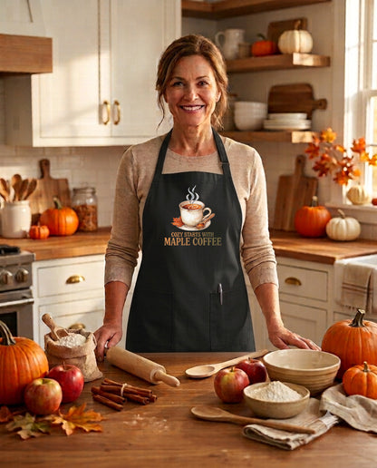 I'm Always in the Mood for Maple Coffee - Fall Kitchen Apron