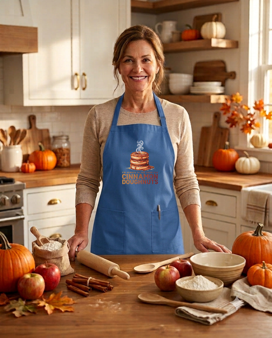 I'm Always in the Mood for Cinnamon Doughnuts - Fall Kitchen Apron