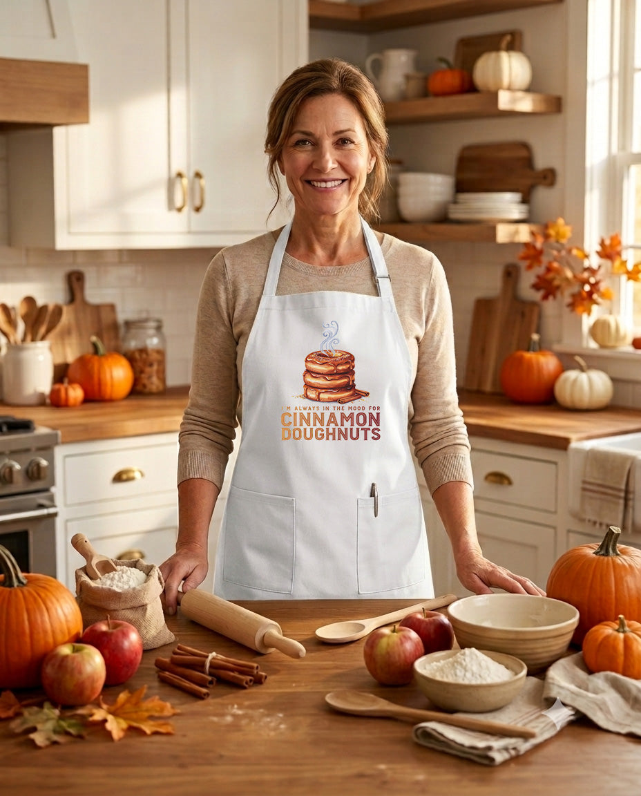 I'm Always in the Mood for Cinnamon Doughnuts - Fall Kitchen Apron