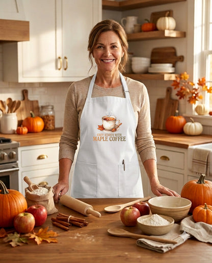 I'm Always in the Mood for Maple Coffee - Fall Kitchen Apron