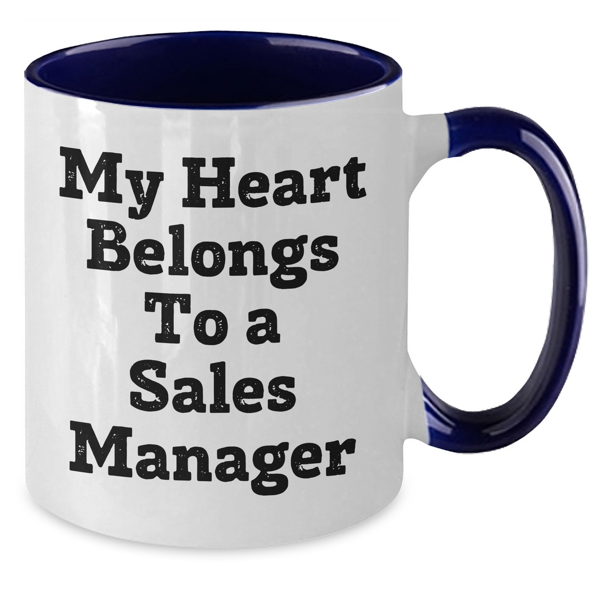 Funny Sales Manager Gifts - My Heart Belongs To A Sales Manager Two Tone Coffee Mug, Gift from Family, Friends, or Coworkers, Perfect for Sales Managers on Father's Day, Unique Gifts for Him - Additional